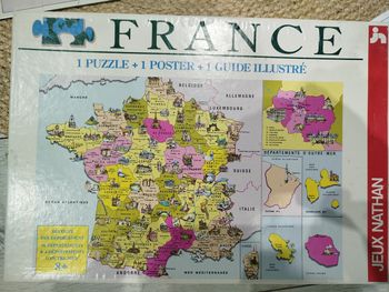 Puzzle, vintage et complet, la carte de France, Nathan, TBE
