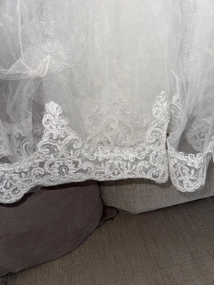 Mini robe de mariée pour jeune fille 16 ans avec tulle broderie paillettes et strass - photo numéro 4