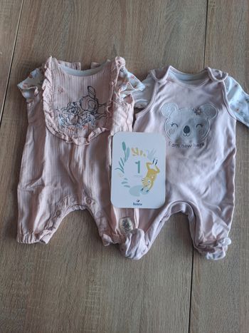 Lot de 2 ensemble body+combi 1 mois 