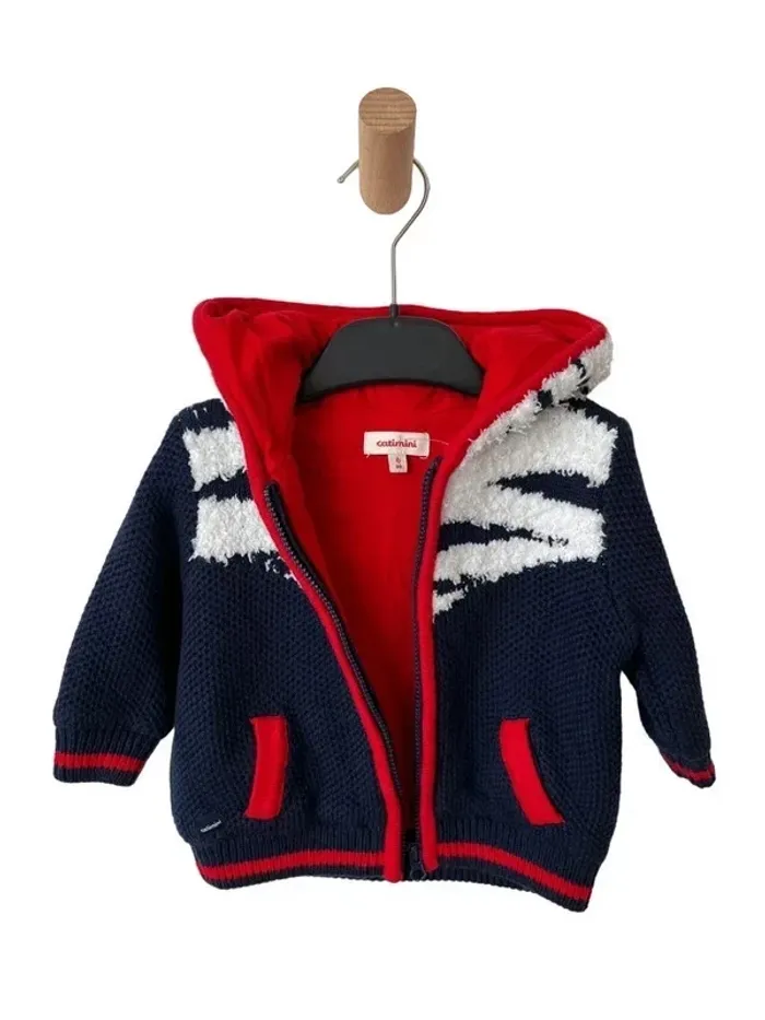 Gilet chaud zippé avec capuche à oreilles - Catimini 6 mois (68cm)