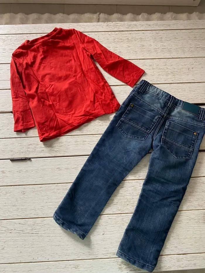 Ensemble pantalon jean + polo - photo numéro 3