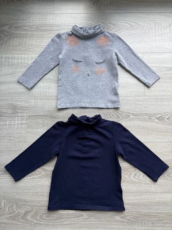 Lot 2 sous pulls Kiabi bleu et gris