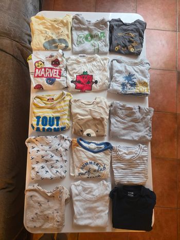 Lot tee shirt 18 mois garçon 