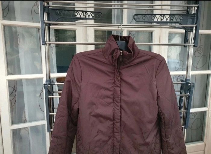 Blouson- doudoune marron brodé "Chanon Collection" T.38 - photo numéro 2