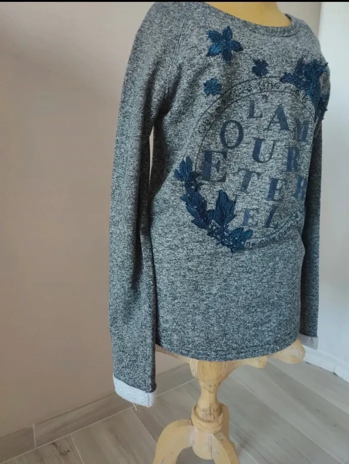 Sweat gris et marine - photo numéro 3