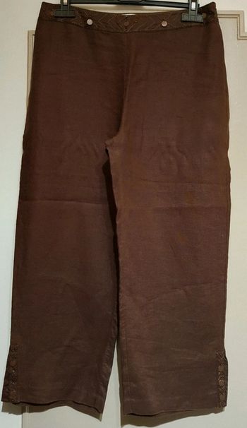 Pantalon marron en lin
