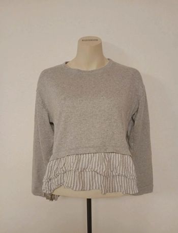 Pull chemise à lignes gris 🩶