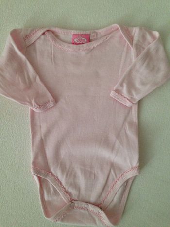 Body manche longue rose uni