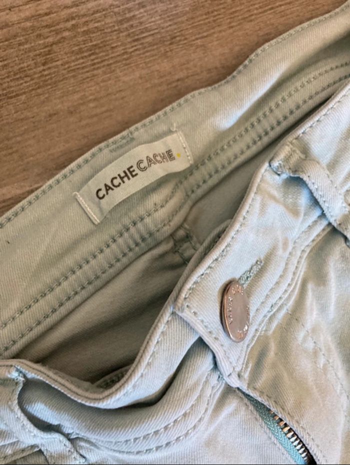 Jean skinny turquoise T.36 - photo numéro 3