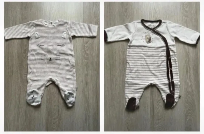 Lot de 2 pyjamas en velours 3 mois
