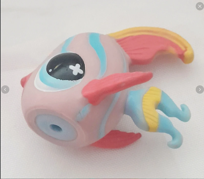 Figurine Littlest Pet Shop Poisson Scalaire rose bleu et jaune - photo numéro 3