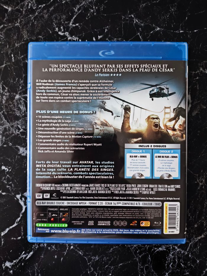 La Planète des Singes : Les Origines en Blu-ray - photo numéro 2