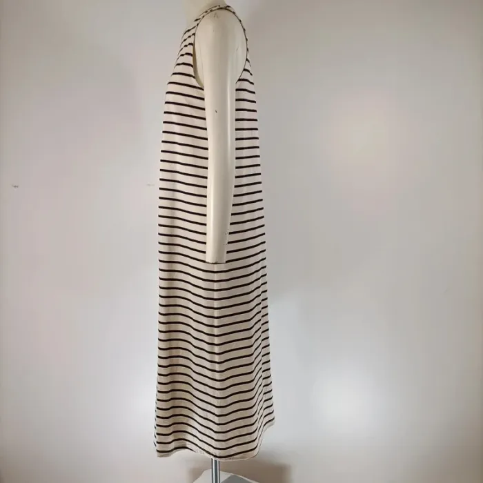 Robe longue marinière sans manches blanc et bleue marine - Taille 38 - État neuf - A134 - photo numéro 3