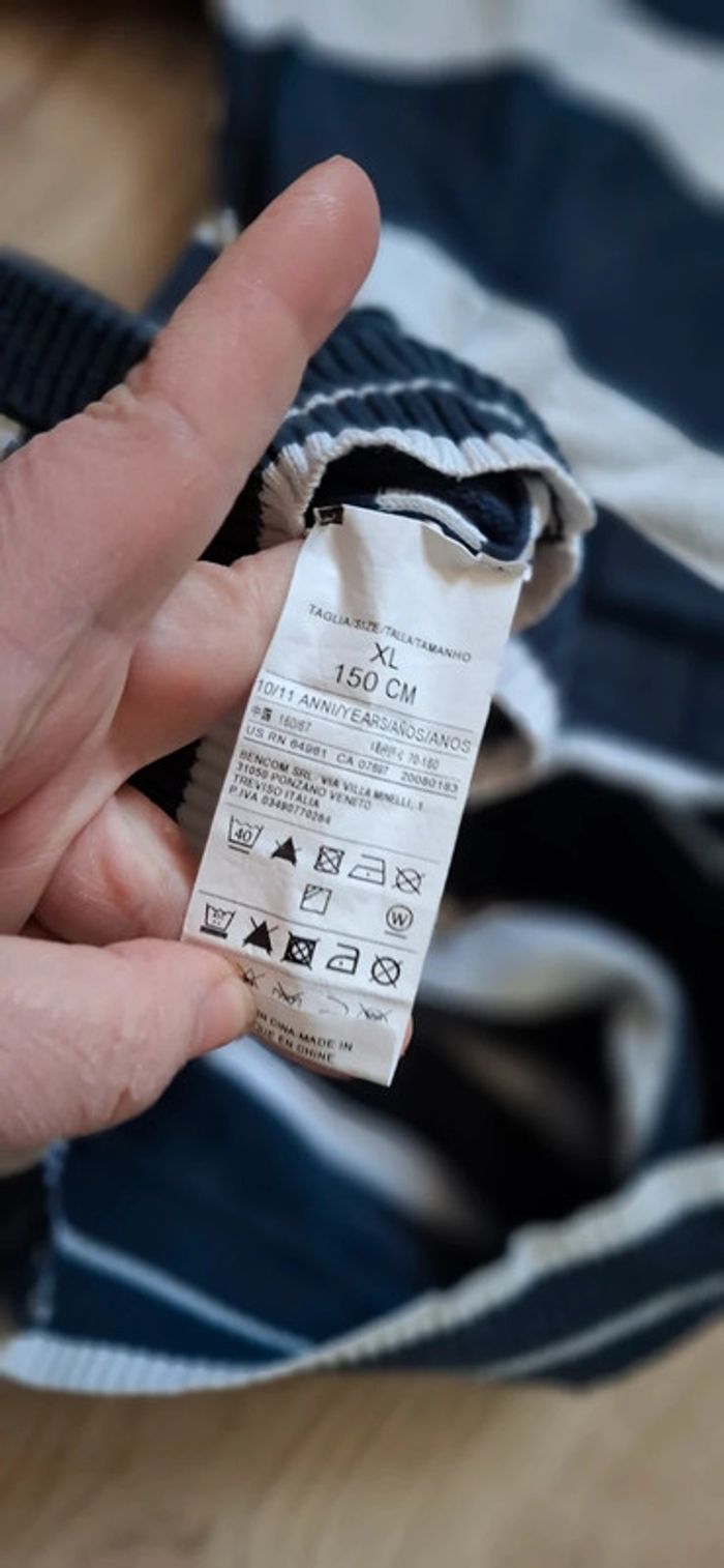 Gilet marinière Benetton 10ans - photo numéro 3