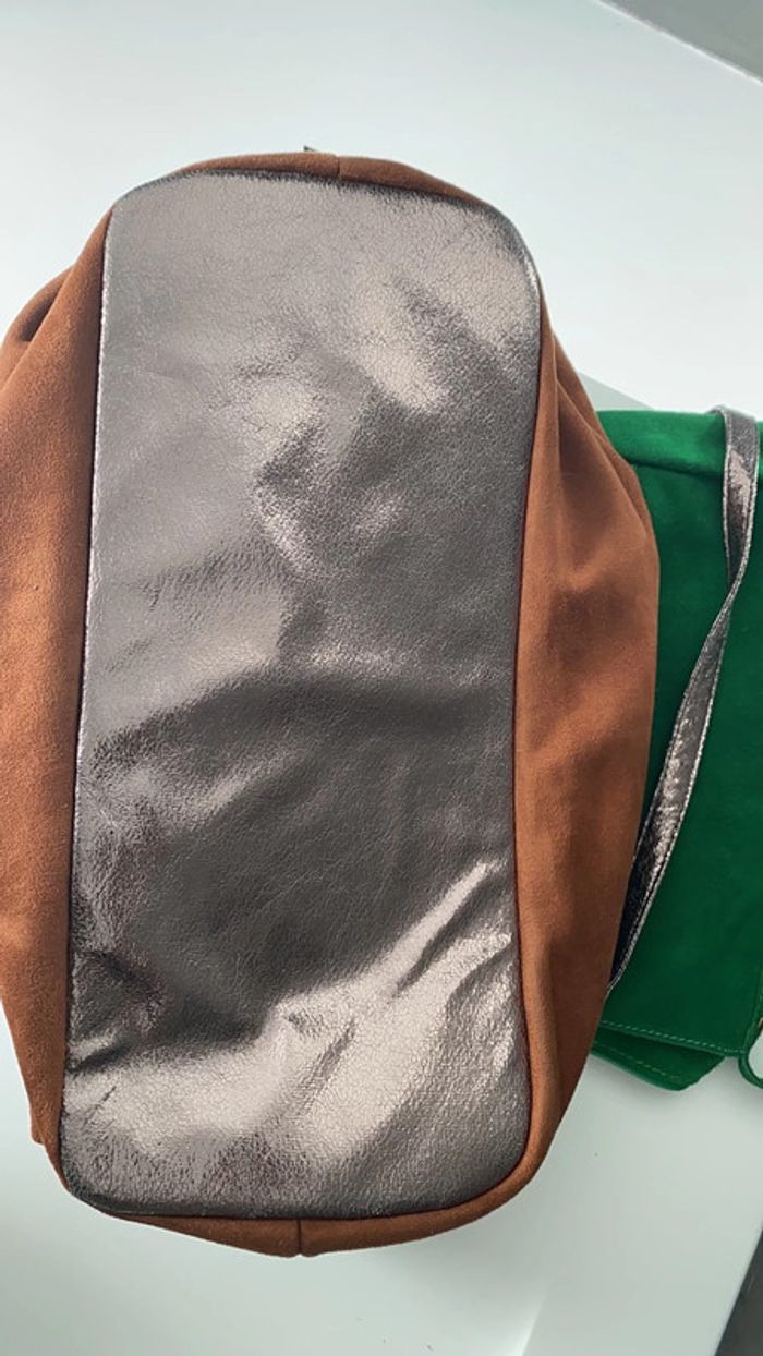 Sac caba fourre tout couleur brique et bronze - photo numéro 13