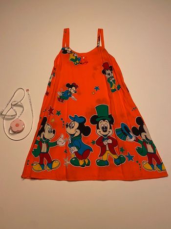 Robe plage Mickey orange 8/10 ans