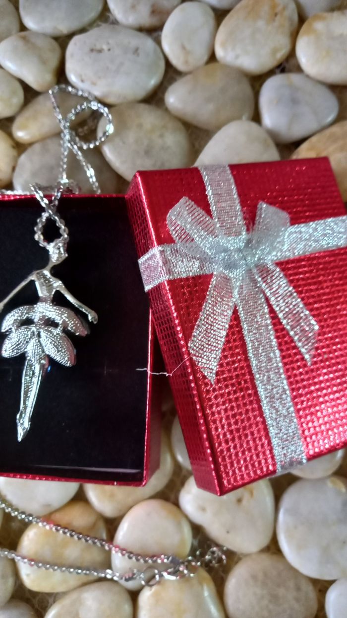 Collier argenté - Ballerine - Pierres bleues nuit - photo numéro 3