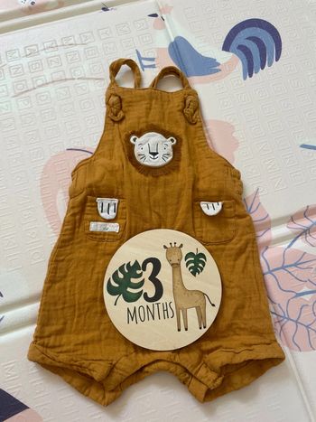 Salopette sergent major lion garçon 3 mois