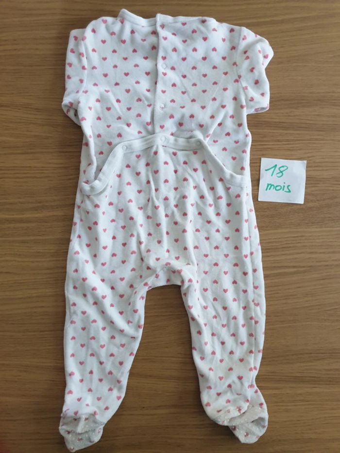 Pyjama hiver velours petits cœurs - photo numéro 2