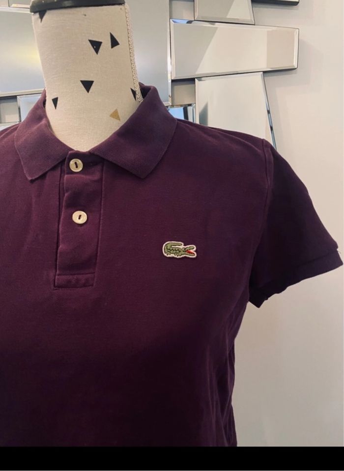 polo violet  femme lacoste T3 / M - photo numéro 2