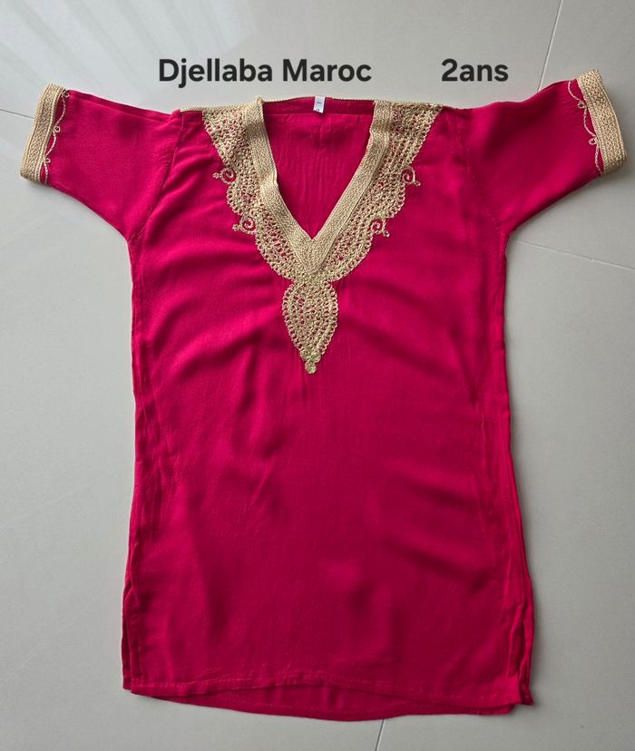 Djellaba 2/3ans fuschia maroc