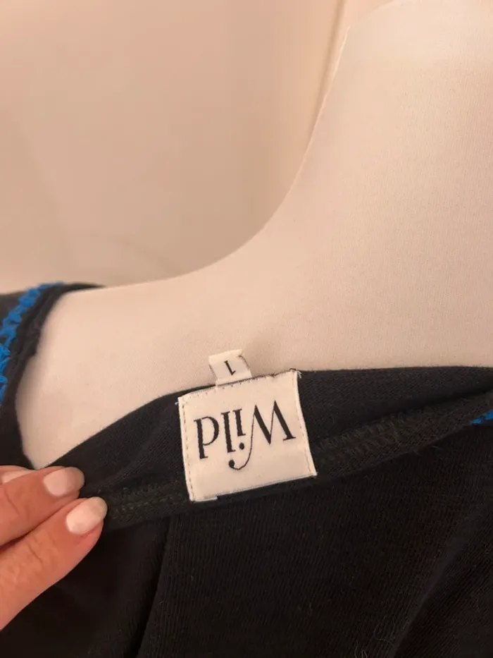 Wild  pull fin haut t-shirt noir en jersey épais bohème chic peace - photo numéro 5