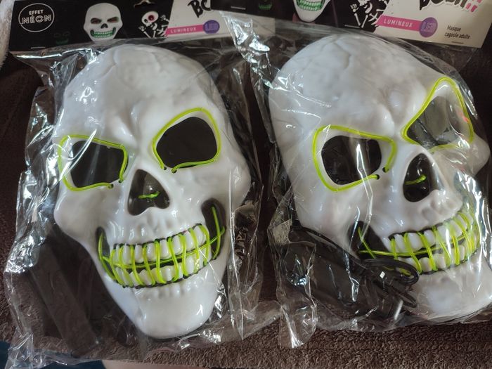 2 masques adulte lumineux