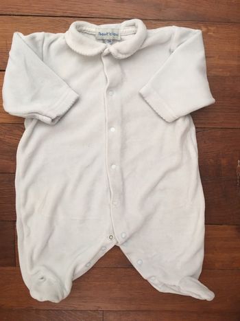 Pyjama Boutchou 3 mois velours bleu ciel
