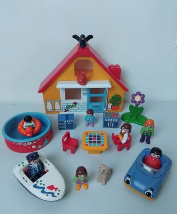 PLAYMOBIL 123 Maison de Vacances Voiture et Bateau