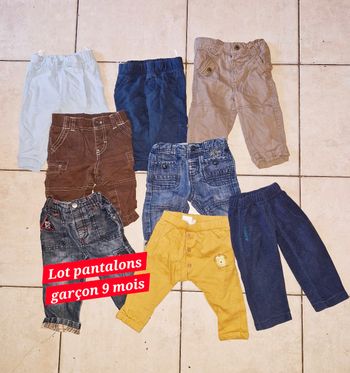 Lot pantalons garçon 9 mois