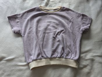 T-shirt MC oversize en éponge mauve - 92 - Zara