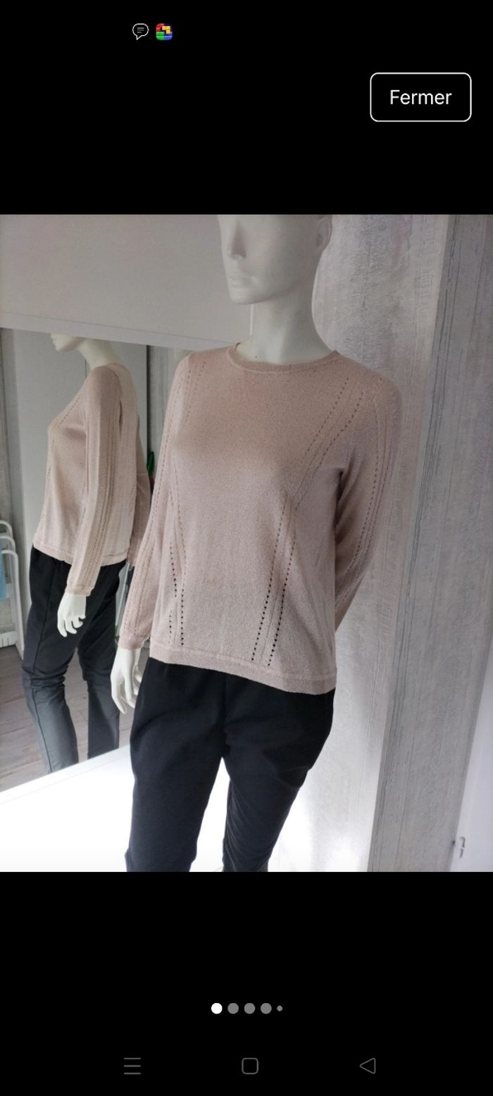 Pull brillant col rond