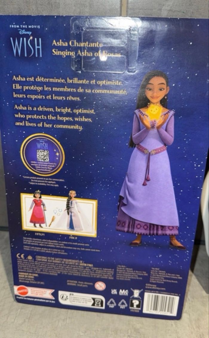 Mattel Disney Wish Poupée Articulée Asha De Rosas Chanteuse Avec Figurine Star, Tenue Amovible - photo numéro 3