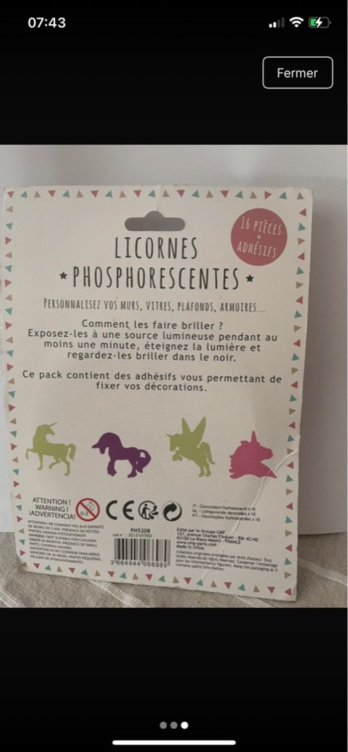 OFFERT pour tout achat Pochette deco 16 pièces licornes à - photo numéro 3