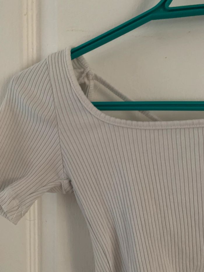 Haut stradivarius M blanc à lacets - photo numéro 2