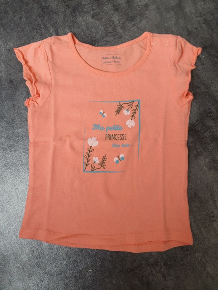 Lot 3 t-shirts/débardeur bébé fille 23-24 mois neuf - photo numéro 8