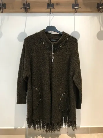Gilet en maille marron taille unique