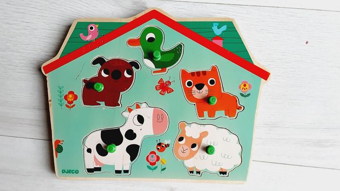 Jeu jouet Puzzle sonore Djeco animaux ouaf woof - photo numéro 2