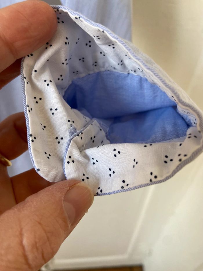 Chemisier col Claudine coton bleu ciel Bizzbee taille M - photo numéro 13