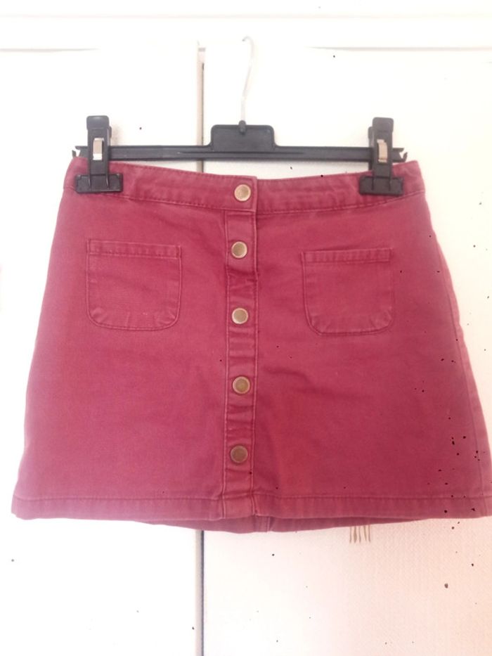 Jupe boutons bordeaux