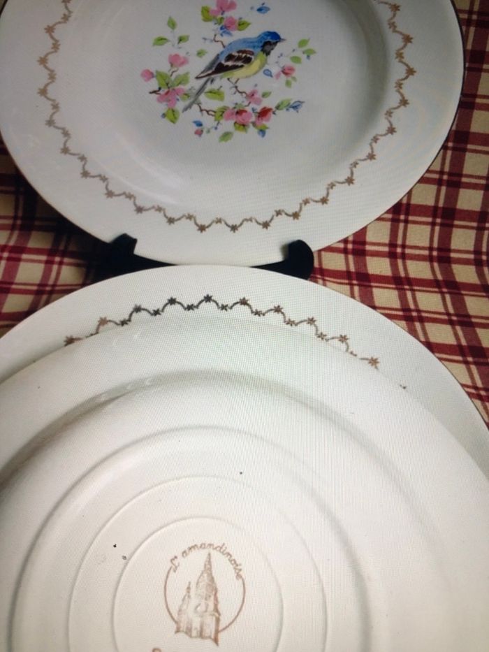 4 assiettes creuses en faïence l’amandinoise - photo numéro 3
