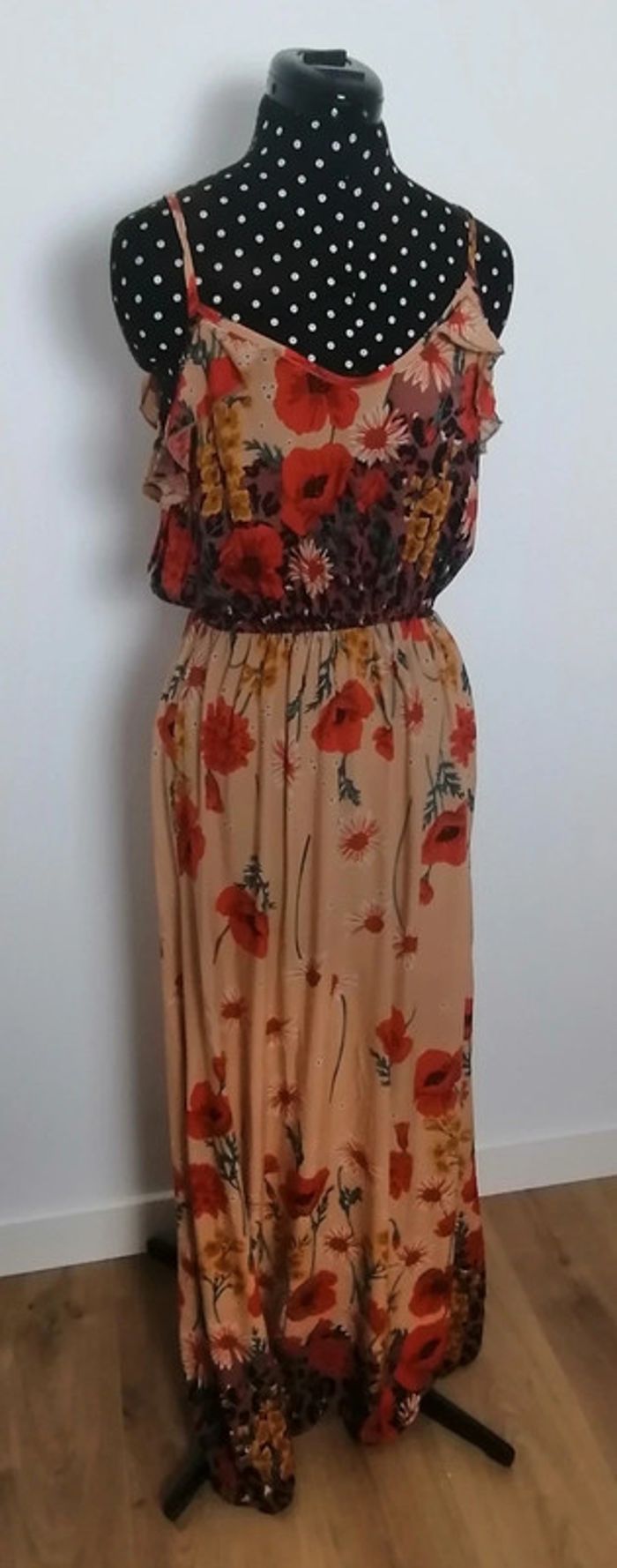 Robe d'été fleurs coquelicots orange multicolore Taille Unique Maison Clotilde - photo numéro 7