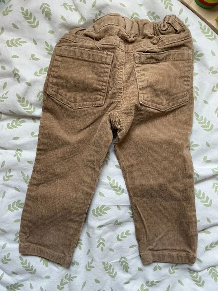 Pantalon slim en velours beige 12 mois taille réglable bout’chou - photo numéro 5