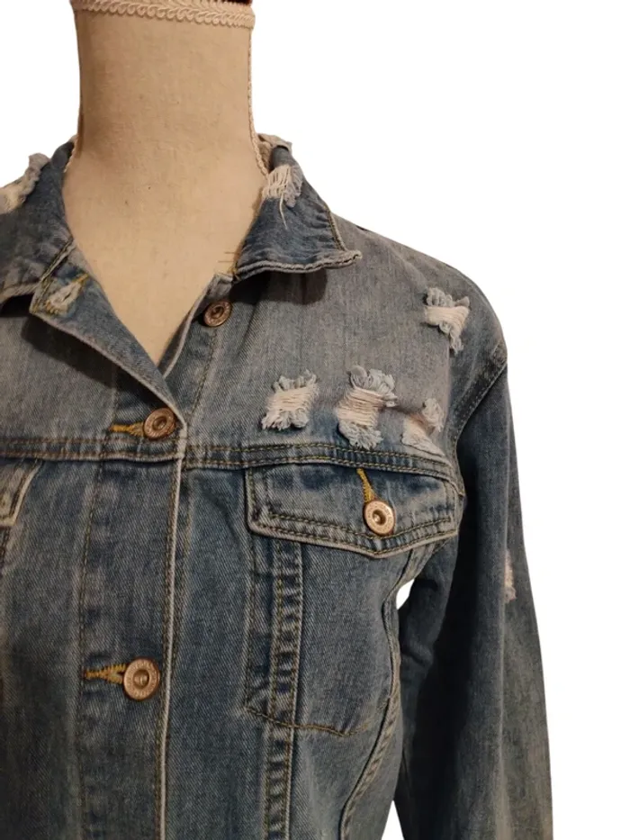 Veste en jeans taille M - photo numéro 3