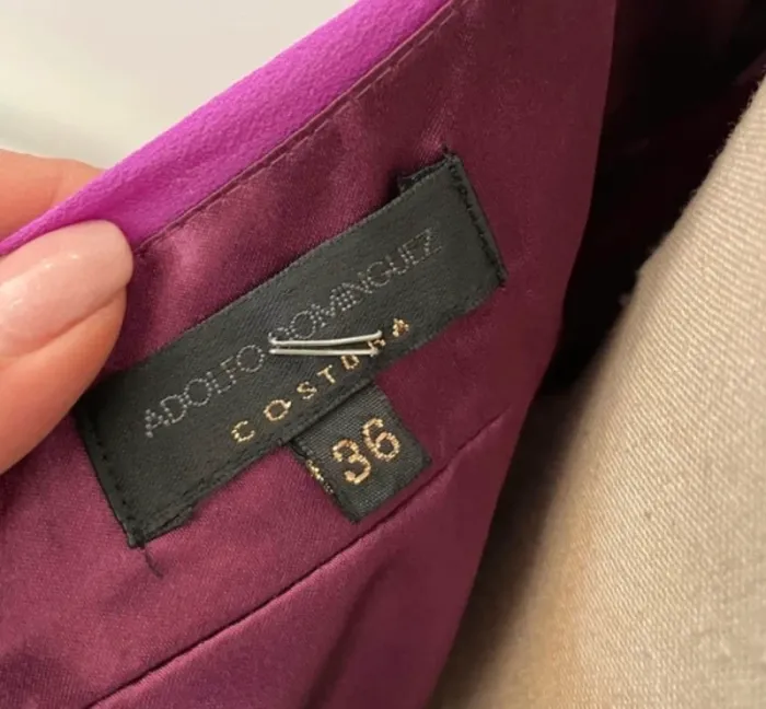 Adolfo Dominguez robe soirée en soie violette taille 36 - photo numéro 5