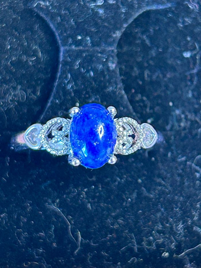 Bague réglable en laiton et en lapis-lazuli – Sagesse & Intuition - photo numéro 3