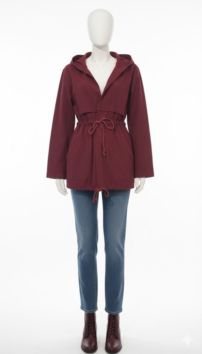 Veste Mi-Saison Bordeaux Chic & Tendance - Coupe Ajustable !