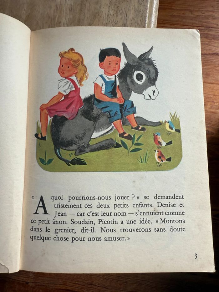 Livre ancien vintage Nénuphar et Picotin âne singe Gentil coquelicot Romain Simon Hachette - photo numéro 4