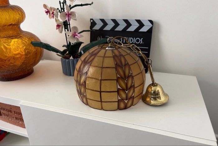 Lustre suspension en nacre vintage - très bon état - photo numéro 3