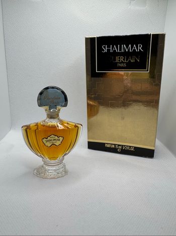 Rare flacon de parfum Shalimar Guerlain vintage - bouteille scellée, pied cassé